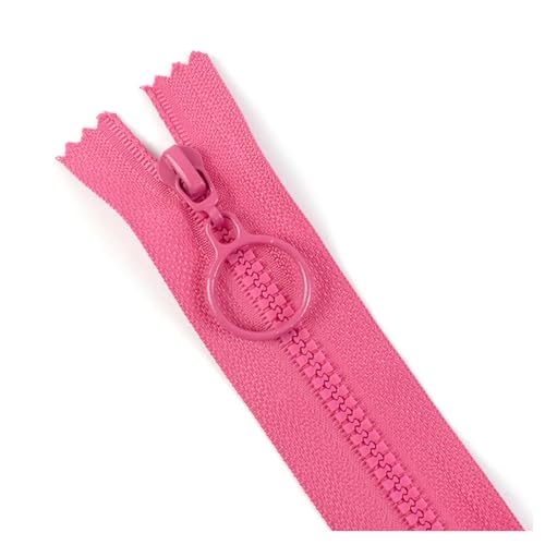 BFNDSSEOU Harzziegel Harz-Reißverschlüsse 3# 25-60 cm O-Ring-Schieber Dekor-Reißverschlüsse for Jacken(Rose Red,Closed End 25Cm 10Pcs) von BFNDSSEOU