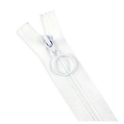 BFNDSSEOU Harzziegel Harz-Reißverschlüsse 3# 25-60 cm O-Ring-Schieber Dekor-Reißverschlüsse for Jacken(White,Closed End 25Cm 5Pcs) von BFNDSSEOU