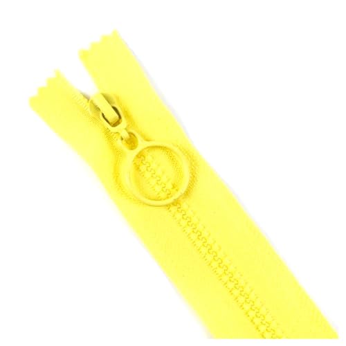 BFNDSSEOU Harzziegel Harz-Reißverschlüsse 3# 25-60 cm O-Ring-Schieber Dekor-Reißverschlüsse for Jacken(Yellow,Open End 60Cm 10Pcs) von BFNDSSEOU