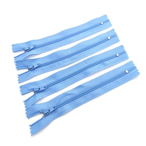 BFNDSSEOU Harzziegel Spulenreißverschlüsse aus Harz 3# 70–100 cm Nylon-Spiralreißverschluss(Light Blue,50Pcs 90Cm) von BFNDSSEOU