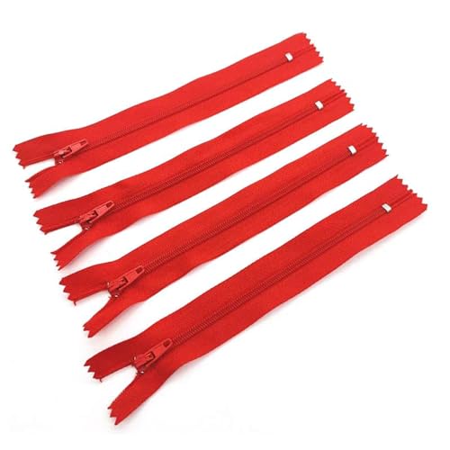 BFNDSSEOU Harzziegel Spulenreißverschlüsse aus Harz 3# 70–100 cm Nylon-Spiralreißverschluss(Red,100Pcs 100Cm) von BFNDSSEOU