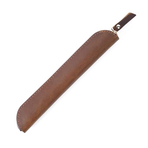 BFNDSSEOU Tasche mit Stiftschutz Einfache Mini-Retro-Stift-Stylus-Schutzhülle aus Leder, kompakte, niedliche Stifthülle(Brown) von BFNDSSEOU