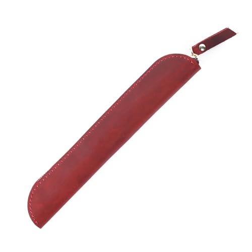 BFNDSSEOU Tasche mit Stiftschutz Einfache Mini-Retro-Stift-Stylus-Schutzhülle aus Leder, kompakte, niedliche Stifthülle(Wine Red) von BFNDSSEOU