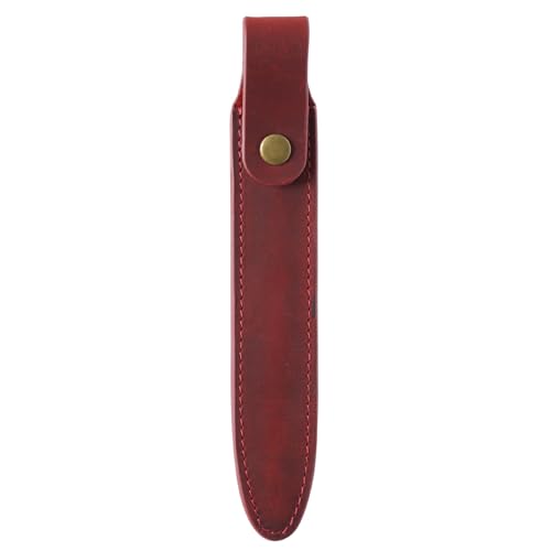 BFNDSSEOU Tasche mit Stiftschutz StifthülleLeder-Schutzhülle aus Leder mit Schnalle(Wine Red) von BFNDSSEOU