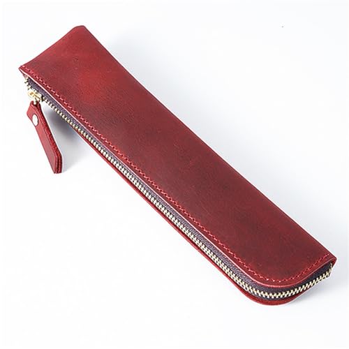 BFNDSSEOU Tasche mit Stiftschutz Vintage minimalistische Stifthülle Stift Bleistiftschutz Stifthalter Aufbewahrungshülle Stifttasche(Burgundy) von BFNDSSEOU