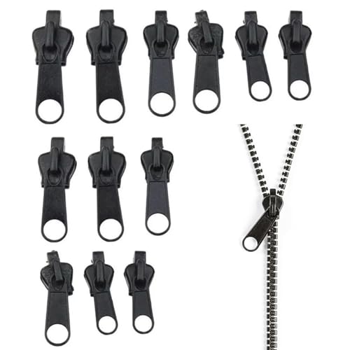 12 Stück Reißverschluss Reparatur Set,Reißverschluss Zipper Ersatz,Reißverschluss Schieber Ersetzen,Ersatz Zipper für Reißverschlüsse,Haushaltbarer Fix-reißverschluss Universal Reparatur Ersatzteile von BFUZXY