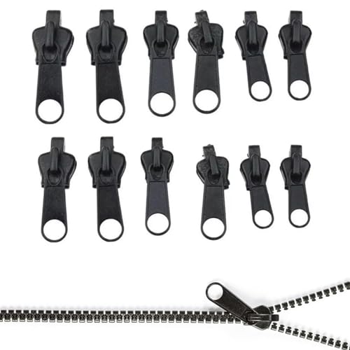 12 Stück Reißverschluss Reparatur Set,Reißverschluss Zipper Ersatz,Reißverschluss Schieber Ersetzen,Ersatz Zipper für Reißverschlüsse,Haushaltbarer Fix-reißverschluss Universal Reparatur Ersatzteile von BFUZXY