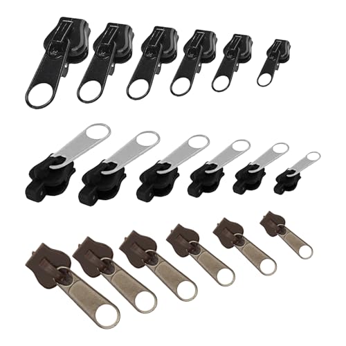 18 Stück Reißverschluss Reparatur Set,Reißverschluss Zipper Ersatz,Reißverschluss Schieber Ersetzen,Ersatz Zipper für Reißverschlüsse,Haushaltbarer Fix-reißverschluss Universal Reparatur Ersatzteile von BFUZXY