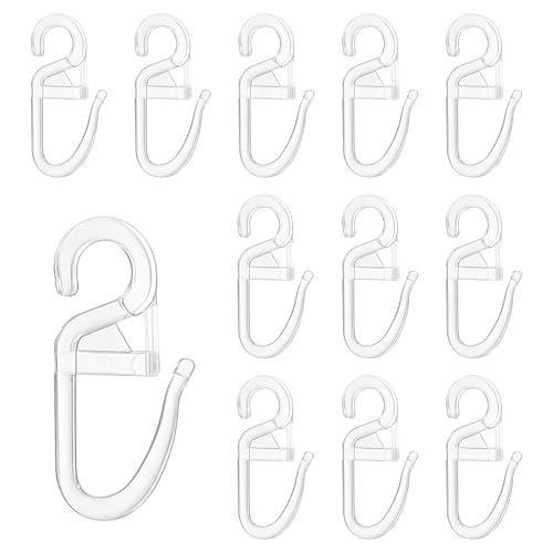 100 Stück Gardinenhaken Selbstklebende für Ringe,zum Einhängen Vorhang Haken Aufhänger,Curtain Hooks,Gardinen Zubehör,Gardienen Klemme,Gardinenband,Transparent,Vorhangaccessories,Curtain Rods von BFUZXY