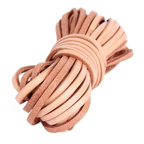 BFVAKBKYT Flat Leather Cord, Flaches Lederband, 10 Meter, Breite 3 mm, flaches Echtlederband, Lederstreifen, Lederband, Zubehör(Brown) von BFVAKBKYT