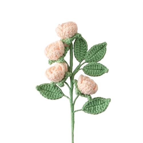 BFVAKBKYT Gestrickte Blumen, Handgemachte gestrickte Rosenblumen, künstliche Häkelblumen, Blumenstrauß, Hochzeit, Party, Dekoration, handgewebter Blumenstrauß(F) von BFVAKBKYT