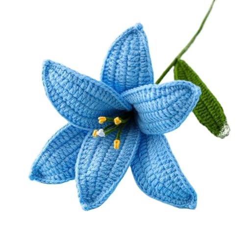 BFVAKBKYT Gestrickte Blumen, Künstliche Blumen, Handgestrickte Lilien, Häkelblumen, selbstgemachter Blumenstrauß, Heim-Desktop-Dekoration(2) von BFVAKBKYT