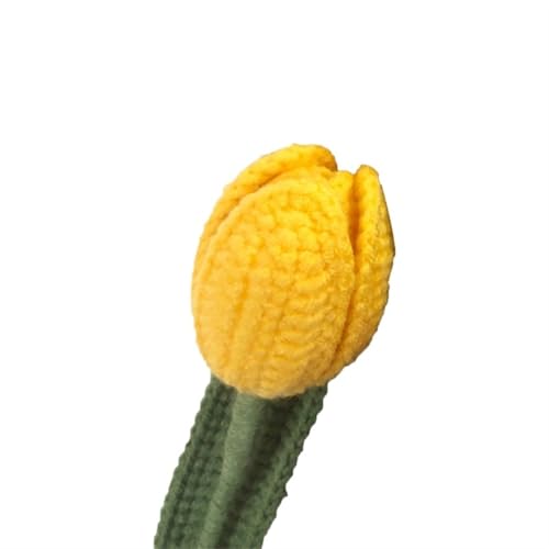 BFVAKBKYT Gestrickte Blumen, Künstlicher Tulpenstrauß, handgefertigt for Heimdekoration, Wollgarn, Häkelblume for Vase, handgewebt(4) von BFVAKBKYT