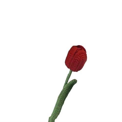 BFVAKBKYT Gestrickte Blumen, Künstlicher Tulpenstrauß, handgefertigt for Heimdekoration, Wollgarn, Häkelblume for Vase, handgewebt(5) von BFVAKBKYT