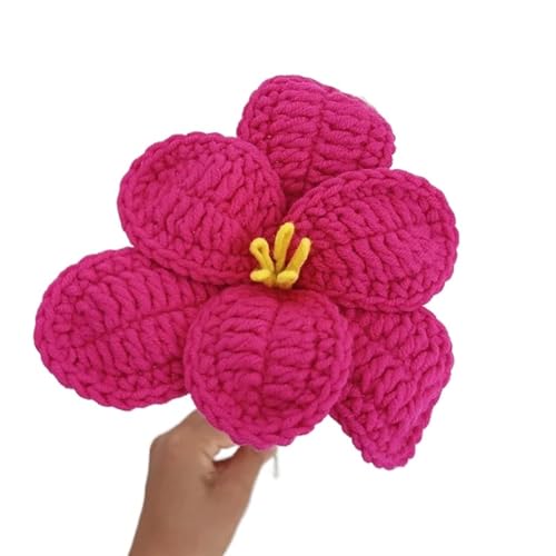 BFVAKBKYT Gestrickte Blumen, Künstlicher Tulpenstrauß, handgemachte Wolle, Häkelblumen, Pflanzen, Hausgarten, dekorative Verzierung(H) von BFVAKBKYT