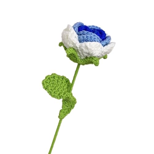 BFVAKBKYT Gestrickte Blumen, Stricken Häkelblumen Hochzeit Braut Künstlicher Blumenstrauß Handgestrickte gewebte Rosenblume(C) von BFVAKBKYT