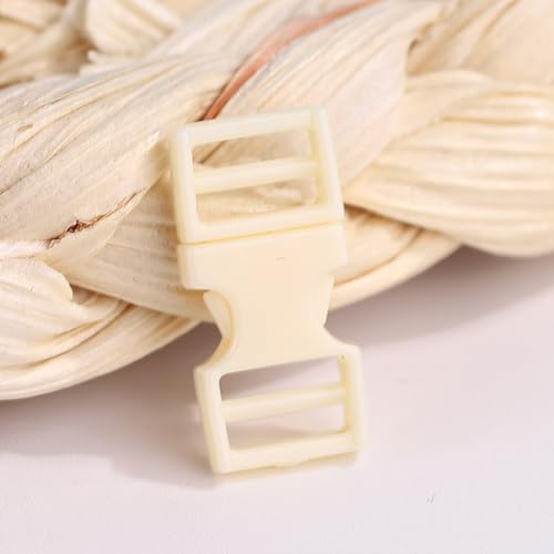 BFVAKBKYT Plastik Schnallen mit Seitenauslösung, 100/200 Stück innere 6 mm kleine seitliche Kunststoff-Minischnallen(Beige,200PCS 16 * 6mm) von BFVAKBKYT