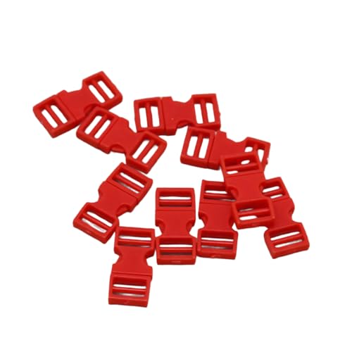 BFVAKBKYT Plastik Schnallen mit Seitenauslösung, 30/50/100PCS Innen 6mm Puppe Tasche Schnalle Puppe Kleidung Knöpfe Puppe(Red,16 * 6MM 30PCS) von BFVAKBKYT