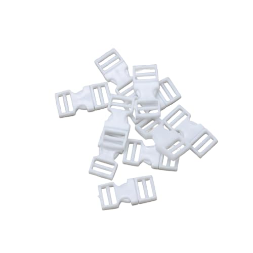 BFVAKBKYT Plastik Schnallen mit Seitenauslösung, 30/50/100PCS Innen 6mm Puppe Tasche Schnalle Puppe Kleidung Knöpfe Puppe(White,16 * 6MM 100PCS) von BFVAKBKYT