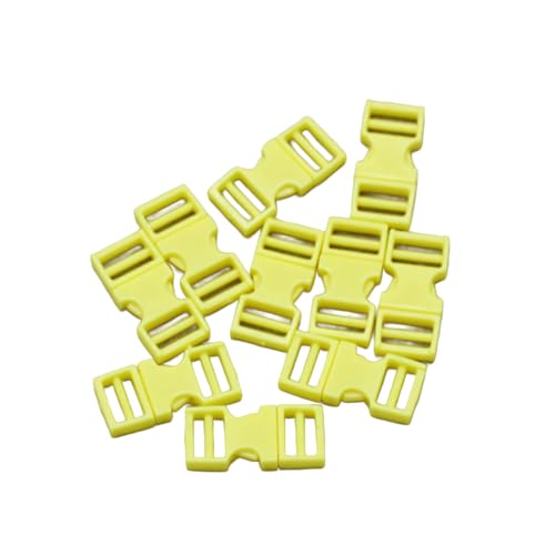 BFVAKBKYT Plastik Schnallen mit Seitenauslösung, 30/50/100PCS Innen 6mm Puppe Tasche Schnalle Puppe Kleidung Knöpfe Puppe(Yellow,16 * 6MM 100PCS) von BFVAKBKYT