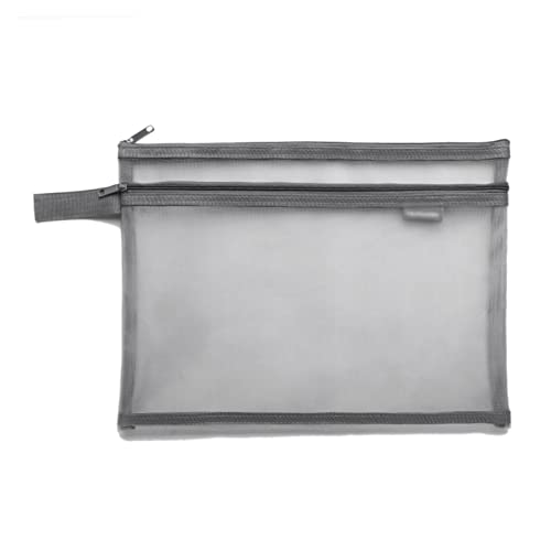 Mesh-Reißverschlusstasche,Plastik-Geldbörsen, 2 PCS A4 Transparent Datei Ordner Mesh Dokument Tasche Student Prüfung Gitter Reißverschluss Schreibwaren Daten Lagerung Tasche Büro Schule Liefert(Gray) von BFVAKBKYT