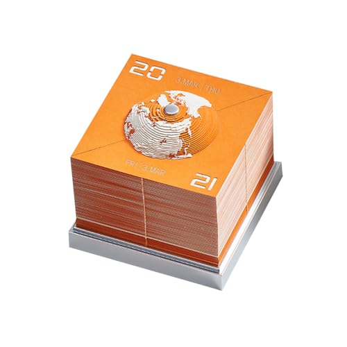 3D Erdkalender 2025 abreißbarer Notizblock 365-Tage-Planungskalender Erdmodell kreatives Geschenk geeignet für Büro Zuhause oder die Schule Neujahrsgeschenk für Familie oder Freunde(orange) von BFWHQ