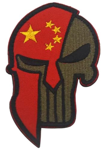 Armreif mit amerikanischer Flagge, Klettverschluss, bestickt, Militär, Totenkopf, Applikation, Abzeichen für Biker, Motorrad, Jacken, Jeans (China 16) von BFYDmttuBF