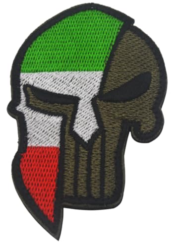 Armreif mit amerikanischer Flagge, italienischer Flagge, Klettverschluss, bestickt, Militär, Totenkopf, Applikation, Abzeichen für Biker, Motorrad, Jacken, Jeans (Italien) von BFYDmttuBF