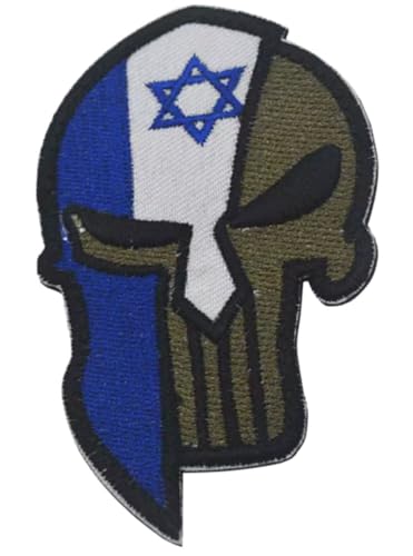 Armreif mit amerikanischer Flagge, mit Klettverschluss, bestickt, Militär, Totenkopf-Applikation, Abzeichen für Biker, Motorrad, Jacken, Jeans (Israel) von BFYDmttuBF