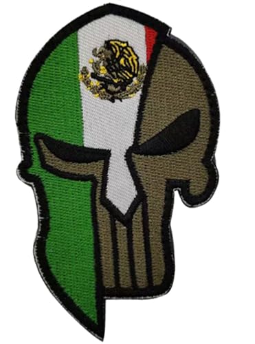 Armreif mit amerikanischer Flagge, mit Klettverschluss, bestickt, Militär, Totenkopf-Applikation, Abzeichen für Biker, Motorrad, Jacken, Jeans (Mexiko) von BFYDmttuBF