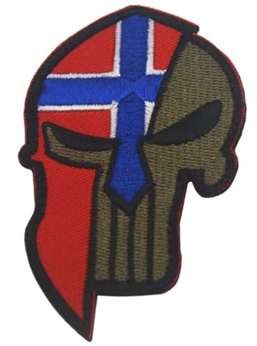 Armreif mit amerikanischer Flagge, mit Klettverschluss, bestickt, Militär, Totenkopf-Applikation, Abzeichen für Biker, Motorrad, Jacken, Jeans (Norwegen) von BFYDmttuBF