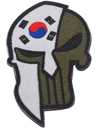 Armreif mit amerikanischer Flagge, mit Klettverschluss, bestickt, Militär, Totenkopf-Applikation, Abzeichen für Biker, Motorrad, Jacken, Jeans (die Republik Korea) von BFYDmttuBF