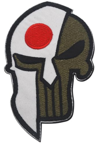 Aufnäher, Motiv: US-amerikanische Flagge, Japan 2 Helm, Punisher Armband, Klettverschluss, bestickt, Militär-Totenkopf-Applikation, Abzeichen für Biker, Motorrad, Jacken, Jeans (Japan 2) von BFYDmttuBF