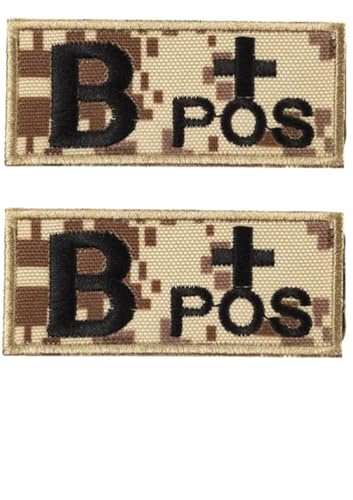 Blood Type Tactical Patch Camouflage Embroidery Moral Patch Military Suit Hat Bag Backpack Vest Navy Army Badges 2 Pieces (Blood Type Black B+) von BFYDmttuBF