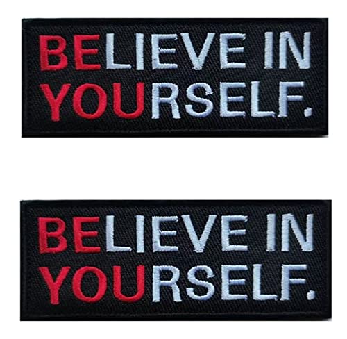 Ersatz für "Be You Believe in Yourself" bestickte Aufnäher Tactical Moral Applique Fastener Hook & Loop Emblem Patch 2 Stück (Be You Believe in Yourself) von BFYDmttuBF