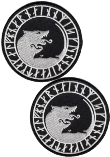 Ersatz für I Pull Out Viking Wolf White Embroidered Patches Tactical Moral Applique Fastener Hook & Loop Emblem Patch 2 Stück (Wikinger Wolf Weiß) von BFYDmttuBF