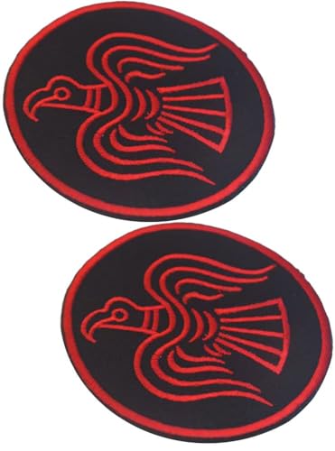 Ersatz für seltene nordische Wikinger Rabe Runen Odin God of War bestickte Patches Taktische Morale Applikation Klettverschluss Emblem 2 Stück (seltene nordische Wikinger Rabe Runen Odin God of War) von BFYDmttuBF