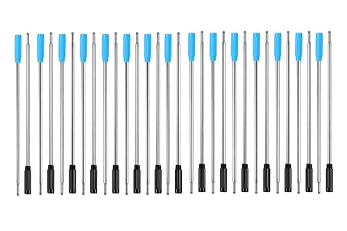 YKKJ Kugelschreiber Nachfüllungen,Kugelschreiberminen 30 Stück Austauschbare Kugelschreiber Minen Glattes Schreiben 4,5 Zoll (11,6 cm) und 1 mm Medium Tip (Schwarz und Blau) von BFYSYO