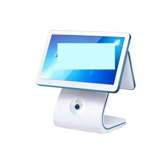 15,6 Dual-LCD-Bildschirm One-Touch-Panel-POS-Maschine, Cash Register for Restaurants und Supermärkte Alle in einem POS-System-Terminal Für Geschäfte und Unternehmen(White i5) von BGAZA