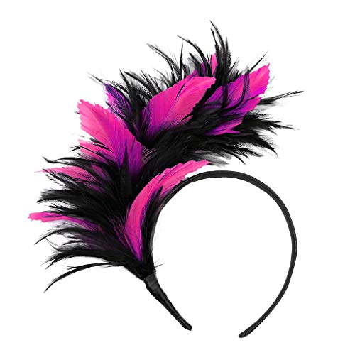 BGFIPAJG Bunt Feder Stirnband Fascinator Stirnbänder Cosplay Haarband Karneval Party Kopfschmuck Regenbogen Feder Haarreif Feder Kopfbedeckung Kostüm haarreifen damen karneval von BGFIPAJG