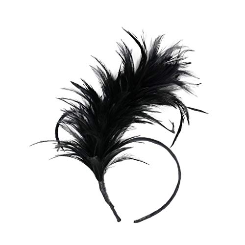 BGFIPAJG Bunt Feder Stirnband Fascinator Stirnbänder Cosplay Haarband Karneval Party Kopfschmuck Regenbogen Feder Haarreif Feder Kopfbedeckung Kostüm mesh federn stirnband von BGFIPAJG