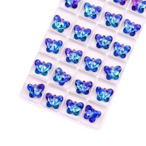 10/12/14 mm Schmetterlings-Anhänger, Perlen, Glas, Schmetterlings-Anhänger, süße bunte Edelsteine, Kristall-Strass für Ohrringe, Halsketten, DIY-03 Blau-Lila-10 mm, 20 Stück 10/12/14 mm Schmetterlings-Anhänger, Perlen, Glas, Schmetterlings-Anhänger, süße bunte Edelsteine, Kristall-Strass für Ohrringe, Halsketten, DIY-03 Blau-Lila-10 mm, 20 Stück von BGPFJK