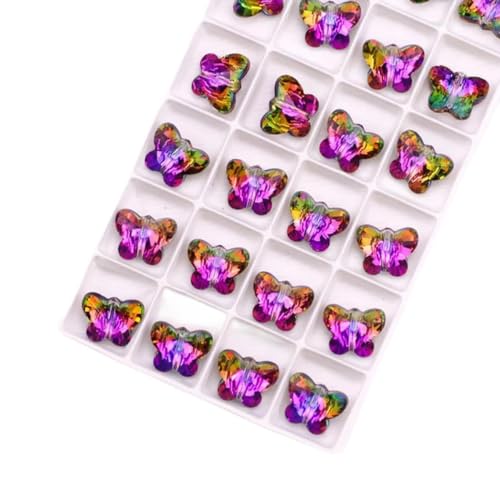 10/12/14 mm Schmetterlings-Anhänger, Perlen, Glas, Schmetterlings-Anhänger, süße bunte Edelsteine, Kristall-Strass für Ohrringe, Halsketten, DIY-04, bunt, 14 mm, 12 Stück 10/12/14 mm Schmetterlings-Anhänger, Perlen, Glas, Schmetterlings-Anhänger, süße bunte Edelsteine, Kristall-Strass für Ohrringe, Halsketten, DIY-04, bunt, 14 mm, 12 Stück von BGPFJK