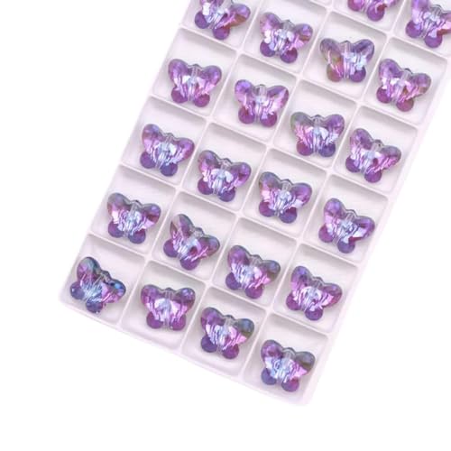 10/12/14 mm Schmetterlings-Anhänger, Perlen, Glas, Schmetterlings-Anhänger, süße bunte Edelsteine, Kristall-Strass für Ohrringe, Halsketten zum Selbermachen, 09 Dunkelgrün, 14 mm, 12 Stück 10/12/14 mm Schmetterlings-Anhänger, Perlen, Glas, Schmetterlings-Anhänger, süße bunte Edelsteine, Kristall-Strass für Ohrringe, Halsketten zum Selbermachen, 09 Dunkelgrün, 14 mm, 12 Stück von BGPFJK