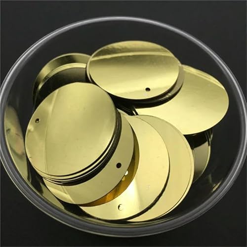 10 mm, 15 mm, 20 mm, 25 mm, 30 mm, PVC, flache, runde, lose Pailletten, Nähzubehör mit 1 seitlichem Loch, Hellgold, 15 mm, 180 Stück, 10 g 10 mm, 15 mm, 20 mm, 25 mm, 30 mm, PVC, flache, runde, lose Pailletten, Nähzubehör mit 1 seitlichem Loch, Hellgold, 15 mm, 180 Stück, 10 g von BGPFJK