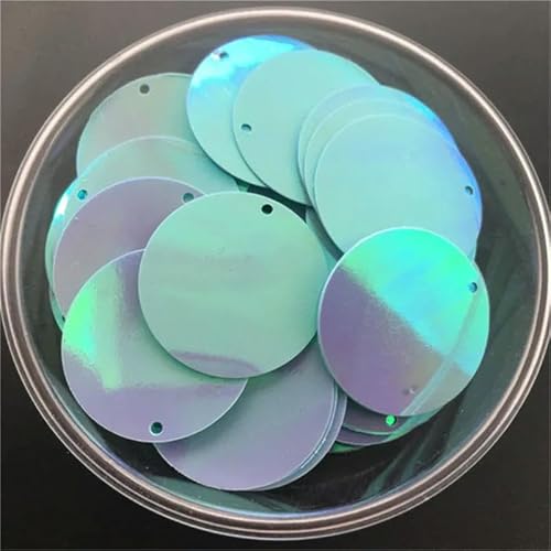 10 mm, 15 mm, 20 mm, 25 mm, 30 mm, flache, runde, lose Pailletten mit 1 Loch an der Seite, AB-Blau, 25 mm, 60 Stück, 10 g 10 mm, 15 mm, 20 mm, 25 mm, 30 mm, flache, runde, lose Pailletten mit 1 Loch an der Seite, AB-Blau, 25 mm, 60 Stück, 10 g von BGPFJK
