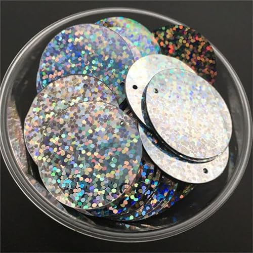 10 mm, 15 mm, 20 mm, 25 mm, 30 mm, flache, runde, lose Pailletten mit 1 Loch an der Seite, Silber, 10 mm, 400 Stück, 10 g 10 mm, 15 mm, 20 mm, 25 mm, 30 mm, flache, runde, lose Pailletten mit 1 Loch an der Seite, Silber, 10 mm, 400 Stück, 10 g von BGPFJK