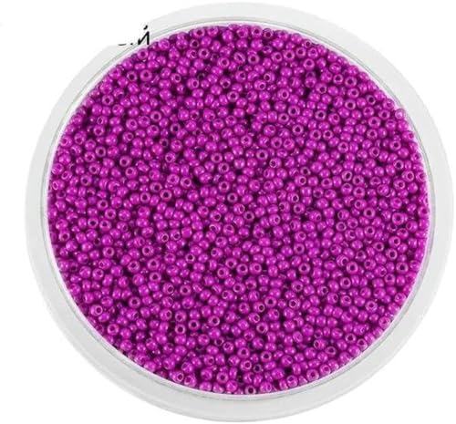 1000/1800 Stück 2 mm tschechische Glasperlen, kleine runde lose Perlen-violett-1000 Stück x 2 mm von BGPFJK