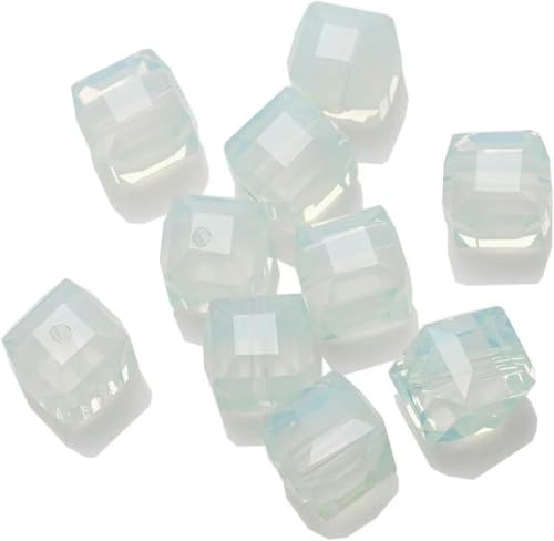 2/3/4/6/8/10 mm quadratische Glasperlen, Würfel-Abstandshalter, lose blaue Kristallperlen, Opal, 10 mm, 20 Stück von BGPFJK