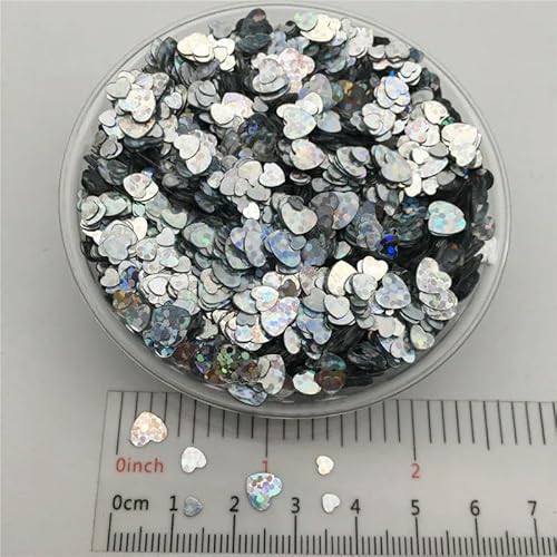 3 mm, 4 mm, 6 mm, Mix Herz, lose Pailletten, Glitzer-Pailletten, Silber, 20 g, 3 mm 3 mm, 4 mm, 6 mm, Mix Herz, lose Pailletten, Glitzer-Pailletten, Silber, 20 g, 3 mm von BGPFJK